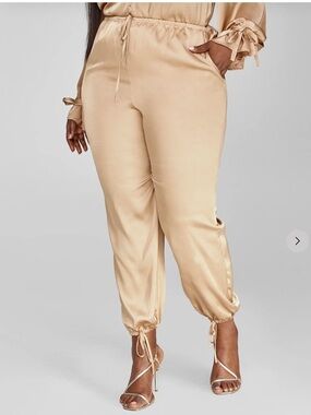 NWT Fashion To Figure Drawstring Silky Relaxed Pants